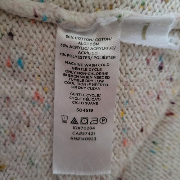 Loft Speckled Pullover Tunic Sweater, Women’s M, Long Sleeve, Cream w/ Multi EUC - Picture 9 of 11